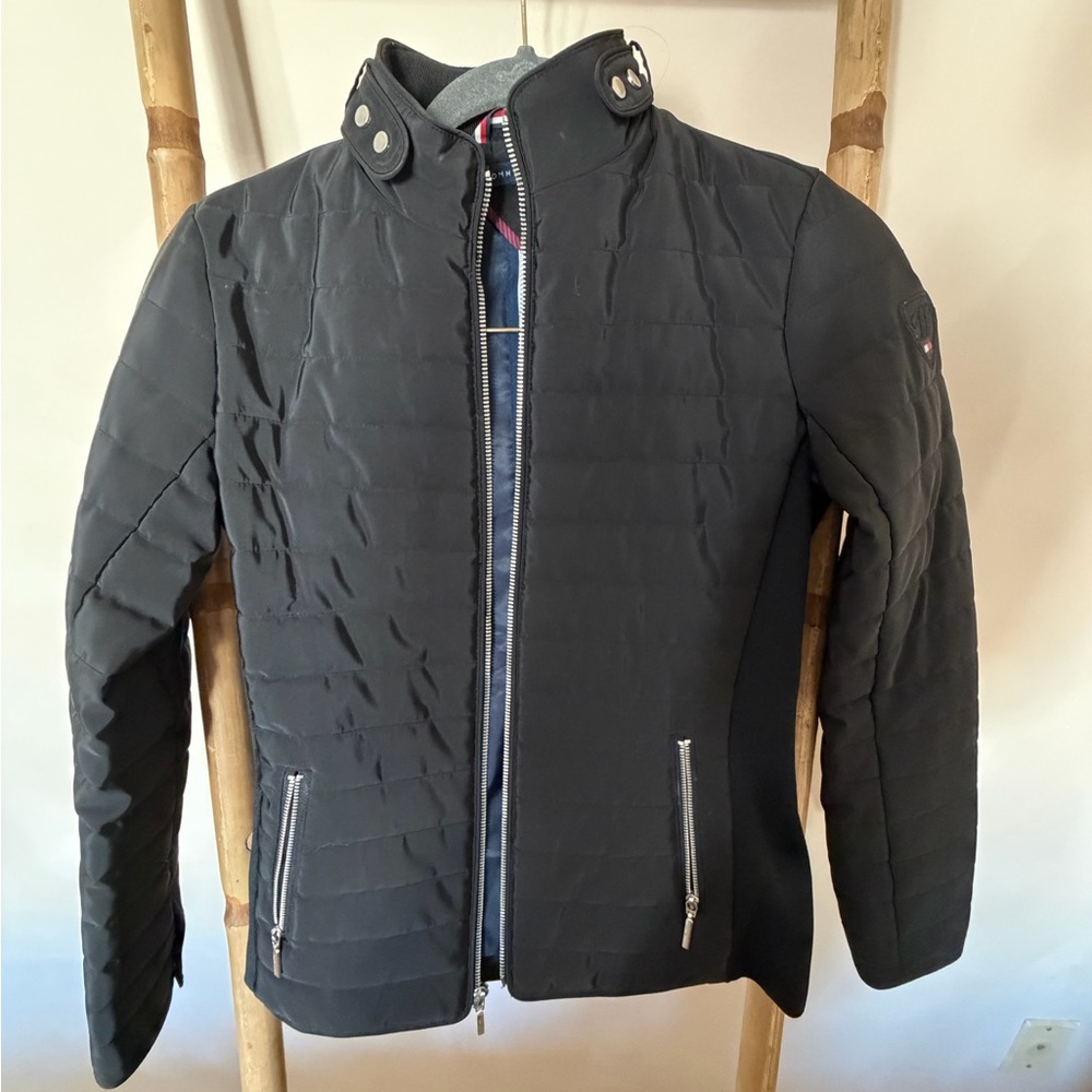 Tommy Hilfiger women’s Black Puffer/moto Jacket